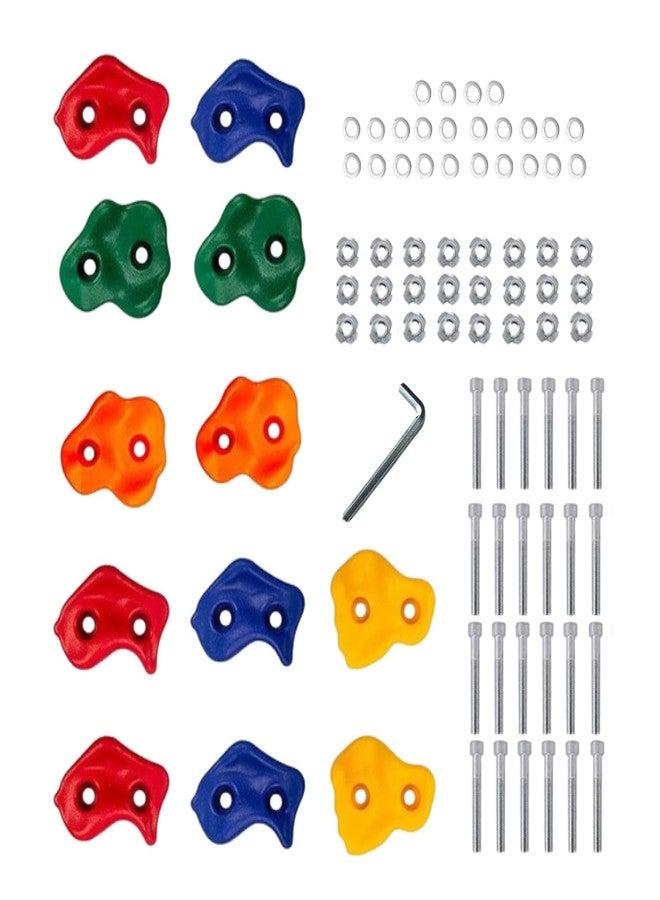 CHARMING TREASURES Multisize Rock Climbing Holds Play Set For Kids, Adult Wall Climbing Stone For DIY Children Playground Wall/Wood Block (Pack of 12) ,10 Cm - Image 1